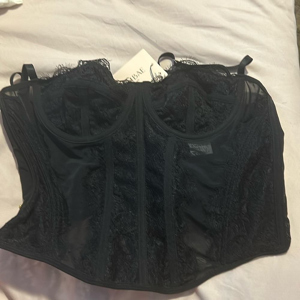 Black lace corset